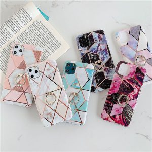 diamond ring stand marble soft tpu phone case back cover for iphone 11 pro max 11 pro xs max xr x 6 7 8 plus samsung note 10 s10 plus s10