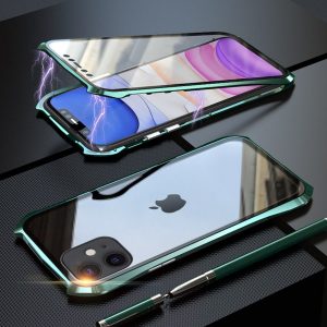 double side batman magnetic metal frame with explosion-proof tempered glass for iphone 11 pro max