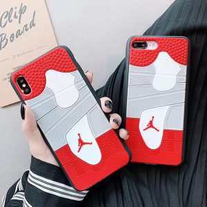 drop resistance rubber fashion case basketball sports shoes print silicone phone shell for iphone xs max x 7 8 plus anti-skid 6.5''