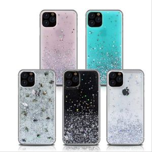 dry flower protective designer phone case cover for iphone 11 pro max x xs max 6 7 8 plus luxury glitter gold foil hybrid dits phone cases