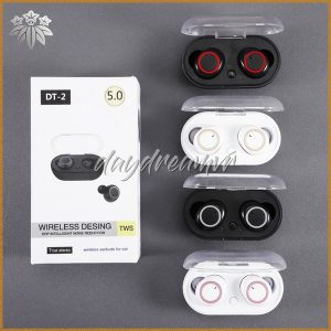 dt-2 tws dt2 mini twins wireless bluetooth 5.0 stereo headset sport headphone in-ear earphones earbuds with charging socket for smartphone