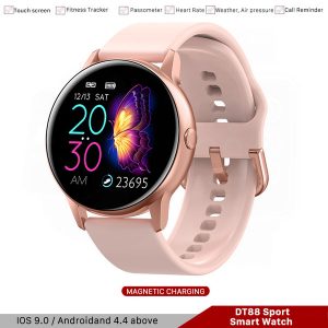 dt88 smartwatch for man women ip68 sport pedometer tracker blutooth smart watch for iso android samsung huawei phone pk r500 p68