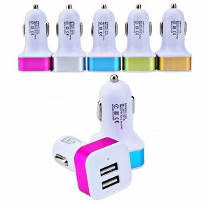 dual usb car charger adapter 2 usb port 2.1+1a smart car charger for iphone samsung phone car charging accessories