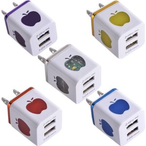 dual usb ports led light ac home travel wall charger adaptor for samsung glaxy s8 s10 note 8 10 iphone 7 8 x 11 pc mp3