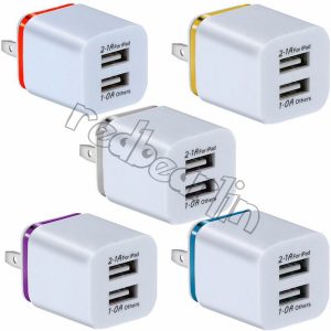 dual usb wall charger for iphone 7 8 x samsung s9 s10 s8 2 usb wall charger 5v 2.1a 1a metal travel adapter us eu plug ac power adapter