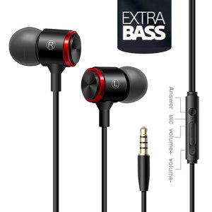 e3 metal stereo bass 3.5 mm wired earphone with microphone in-ear earphones headphones for phone computer iphone huawei xiaomi