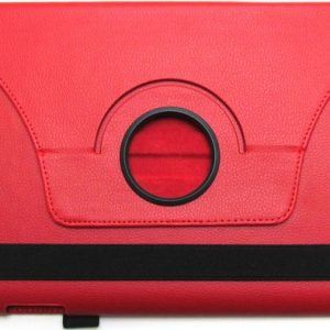 eForCity PAPPIPADLC44 Protective Carrying Folio Case for iPad - Red - Scratch Proof - Synthetic Leather - 0.8