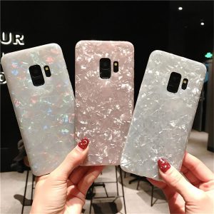 ell glitter dream shell pattern case for samsung galaxy s9 s8 plus tpu silicon phone cover for smausng s7 s8 soft cover