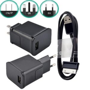 eu us uk ac home travel wall charger power adapter usb cable for samsung p1000 galaxy tab 2 note 10.1 7.0 8.9 android phone