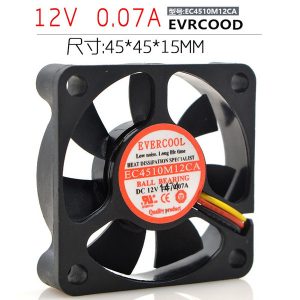 evercool ec4510m12ca 4510 12v 0.07a 4.5cm super-silent heat dissipating fan