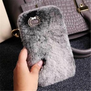 evip vip cute fluffy rabbit hair fur phone case for iphone 7 x xs max 6 8 plus 11pro max for iphone 11 cover