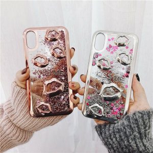 evip vip quicksand liquid case for iphone 11 11pro max samsung s8 9 10plus note 8 9 electroplate lip fashion cover