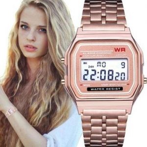 f-91w watches fashion ultra-thin led wrist watches f91w gold rose-gold silver men women sport watches ing