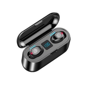 f9 tws bluetooth 5.0 earphone touch control wireless earbuds with 2000mah power bank led display stereo in-ear earphones sport headset