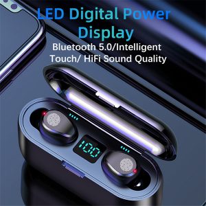 f9 tws bluetooth earphones 5.0 wireless with headphones charge box sports headset ear buds with dual microphone for iphone /android 2019