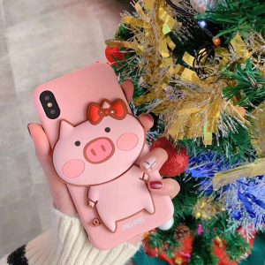 factory price shell cartoon pink pig back cases for iphone xs max xs xr x 8 7 6 6s 5 plus soft silica gel stereoscopic piglet cover case