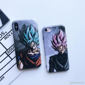 factory price super japan cartoon dragon ball goku blue pink phone case for iphone 6 6s 7 8 plus x xs max xr soft silicone imd cover fundas