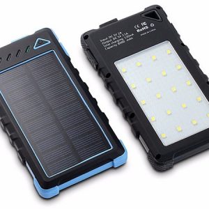 factory wholelsae waterproof solar charger 8000mah with 20 led lights,super solar power bank charger dual usb port for mobile phone/tablets