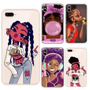 fashion girl designer phone case for iphone 11 prox xr xs max 8 7 6 6s plus soft black tpu frame + hard back cover painted hull cases gsz398