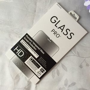 fashion retail box package paper+plastic box packing for premium tempered glass screen protector film+hang hole 2019 new bag