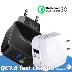 fast charging qc3.0 adaptive quick charger travel adapter home wall charger us eu version for iphone x samsung s9 note 9 without package