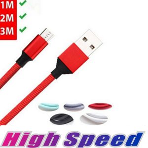 fast charging type c /micro usb cable 1m 2m 3m aluminum alloy braided fabric cables for samsung s10 note10 s8 s9 huawei htc android phone