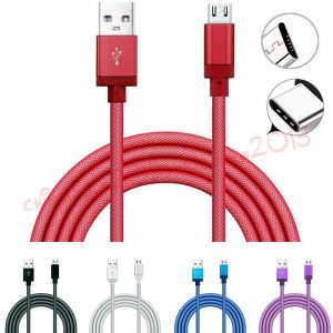 fish net cable type c micro usb cable thicker braided fabric 1m 2m 3m data charger cables for samsung s6 s7 s8 s9 htc lg