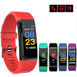 fitbit id115 plus smart band bracelet color lcd screen fitness tracker pedometer heart rate blood pressure monitor bands wristband watch