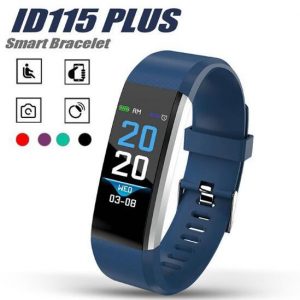 fitbit lcd screen id115 plus smart bracelet fitness tracker pedometer watch band heart rate blood pressure monitor smart wristband