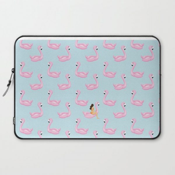 flamingo floats and girl Computer Cover by Anyuka - Laptop Sleeve - 15"