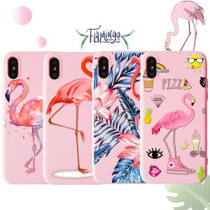 flamingo pink phone cases soft tpu painting cute back cover cartoon protector for iphone x xr xs max 6 6s 6plus 7 7plus 8 8plus