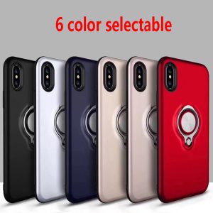 for 2018 new iphone xr xs max armor phone cases dual layer with iron sheet magnetic ring car holder magnetic bracket ring cases 200pcs