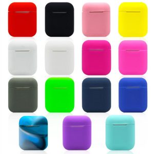 for apple airpods silicone case soft ultra thin protector cover sleeve pouch for air pods earphone case 15 colors