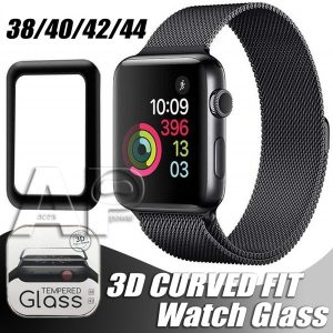 for apple watch 5 3d full cover tempered glass screen protector 40mm 42mm 38mm 44mm anti-scratch bubble-for iwatch series 2 3 4