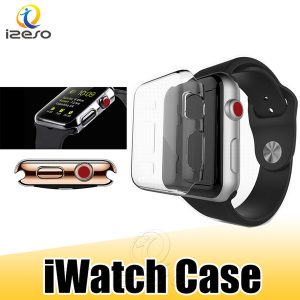 for apple watch case pc clear protector cover for iwatch series 5 4 3 2 44mm 40mm 42mm 38mm front covered cases izeso