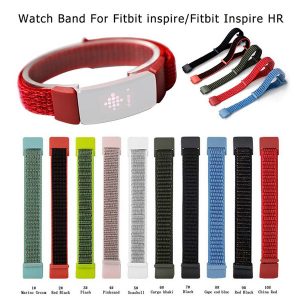 for fitbit inspire hr nylon hook loop watch band replacement wristband nylon soft strap breathable lightweight 10 color by dhl