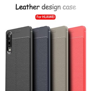 for huawei p30 pro phone case litchi leather texture mobile phone case mesh cooling anti-fall protection cover