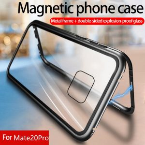 for huawei p30 pro phone case metal frame magnetic mobile phone case double-sided tempered glass all-inclusive anti-fall protective cover