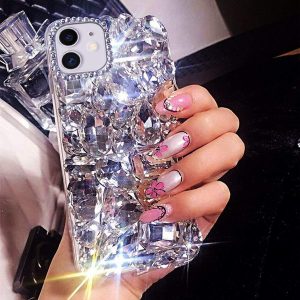 for iphone 11 case 3d glitter bling case shiny crystal rhinestone diamond clear case for iphone 11 pro max xr x 8 7 6 samsung s10 note 10