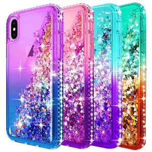 for iphone 11 case luxury glitter liquid quicksand sparkle shiny bling diamond cute case for iphone xr xs max for samsung note 10 pro