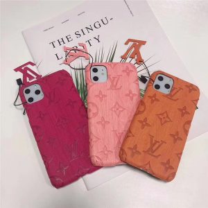 for iphone 11 case monogram pu leather designer phone cover for iphone xs max/xr 8/7 plus embossing cellphone back cover