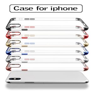 for iphone 11 pro 6 s 7 8 plus transparent soft tpu case anti-fall case hybrid shockproof cover back cover