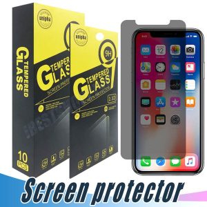 for iphone 11 pro max x xr xs max 8 7 6 6s plus privacy tempered glass anti-spy screen protector with retail package