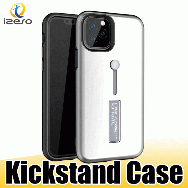 for iphone 11 pro max xs xr hybrid ring holder metal stand armor phone case anti shock kickstand cellphone back shell cover izeso