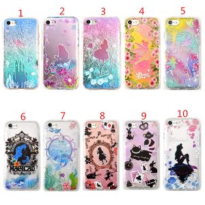 for iphone 11 pro xs max xr x 6 7 8 plus 3d embossment watercolor alice marmaid tinker bell flower shock proof soft tpu silicone cover case