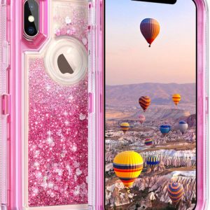 for iphone 6/ 7/ 8 6plus/ 7plus/ 8plus x xr xs max cute bling liquid glitter floating quicksand water flowing ultra phone case