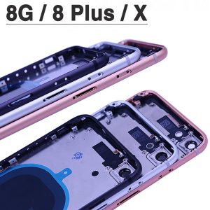 for iphone 8 8g 8plus x xr xs max back cover + middle chassis frame + sim card full housing case assembly