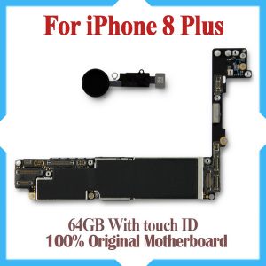 for iphone 8plus 8p original ios system logic board+fingerprint 64gb 256gb full unlocked mainboard for iphone 8 plus motherboard