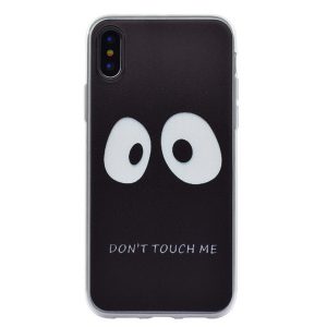 for iphone case "don't touch me " case luxury lovely cute big eyes design print pattern tpu silicone soft shockproof covers for samsung