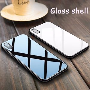 for iphone x 8 plus phone case anti-fall tempered glass back phone case support 2pcs delivery